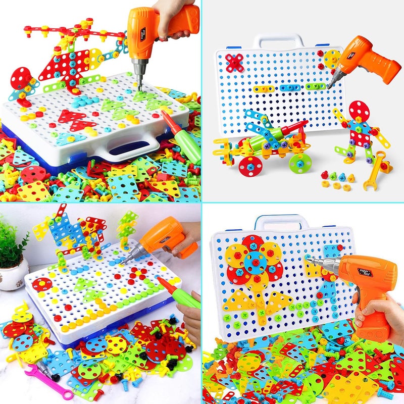 Haifeng 223 Pieces Kid Screwdriver Toy Set  Create and Design Drill kit  Magic Play Toolbox for Kids  Game Activities Center for Kids Ages 3-10 Years Old - Image 3